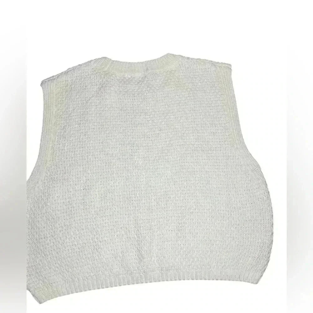 TALULAH women’s knit cropped vest white size large preloved versatile stylish - Picture 3 of 4